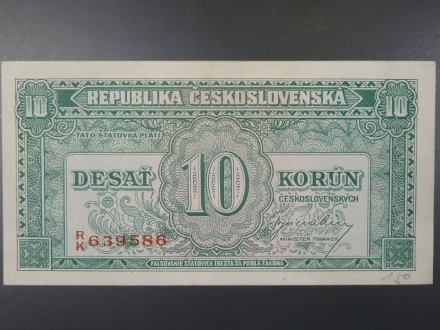 10 Kčs 1945 série R/K