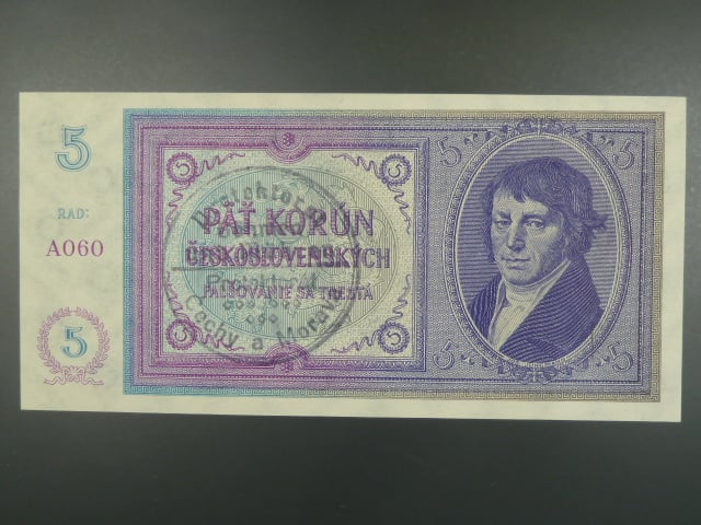 5 K 1938, ruční přetisk, série A 060