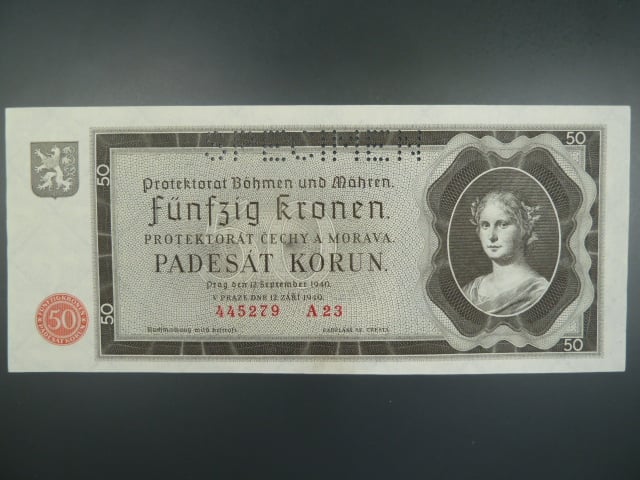 50 K 12.9.1940 série A 23, perforace SPECIMEN