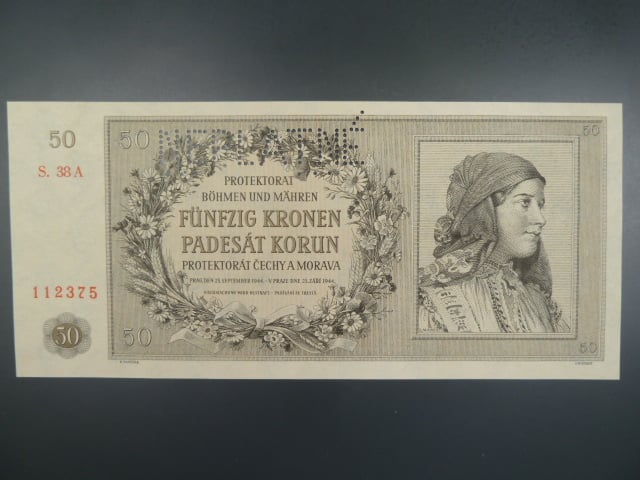 50 K 25.9.1944 série 38 A perf. NEPLATNÉ