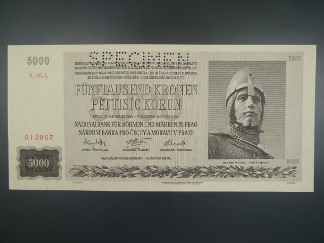 5000 K 24.2.1944 série 05 A, perf. SPECIMEN
