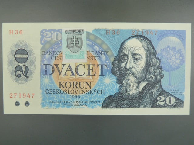 20 Sk 1988 s. H 36, kolkovaná, Baj. SK 1, Pi. 15