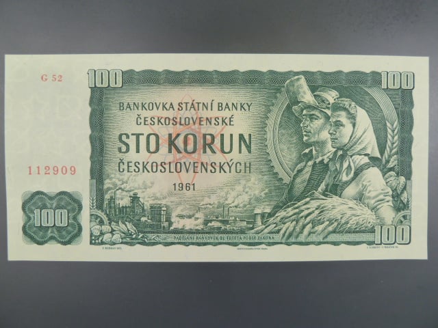 100 Kčs 1961 série G 52, číslovač 1c