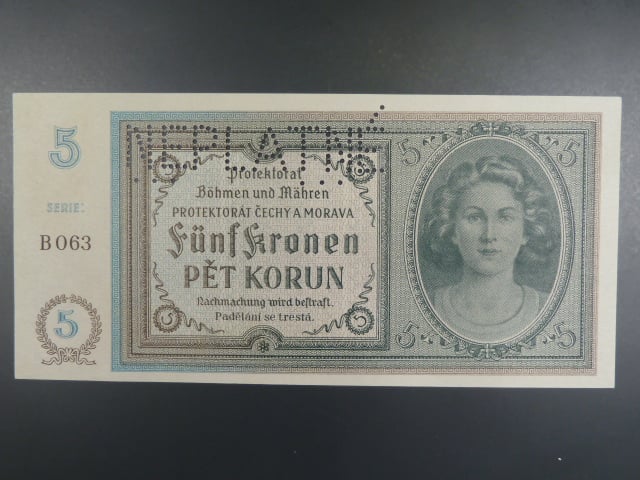 5 K 1940, série B 063, perf. NEPLATNÉ