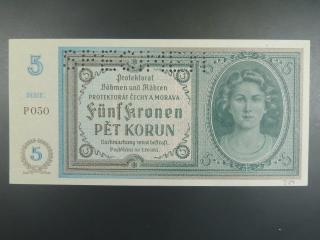 5 K 1940, série P 050, perf. SPECIMEN