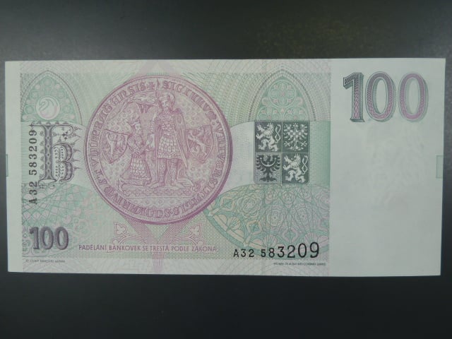 100 Kč 1993 s. A 32, Baj. CZ 5