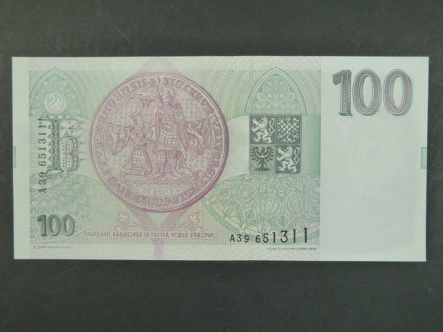 100 Kč 1993 s. A 39, Baj. CZ 5