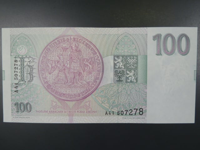 100 Kč 1993 s. A 41, Baj. CZ 5