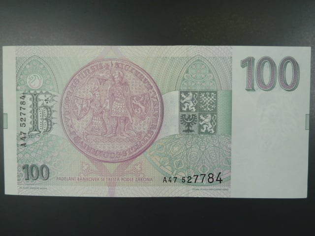 100 Kč 1993 s. A 47, Baj. CZ 5