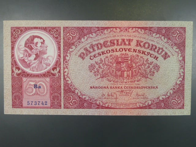 50 Kč 1.10.1929, serie Ba