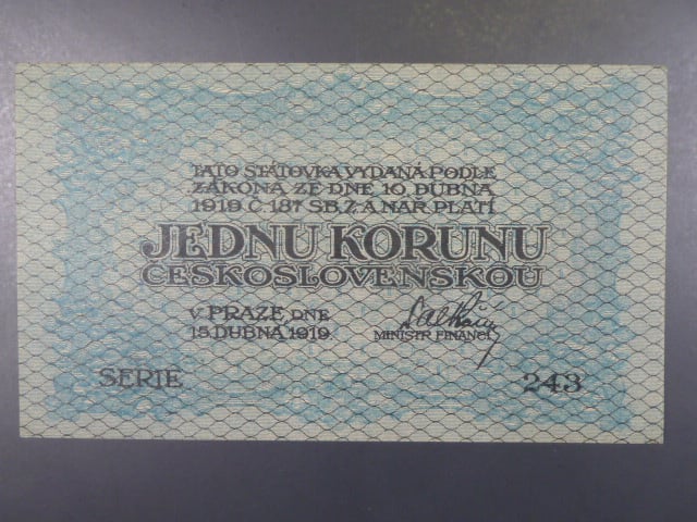 1 Kč 15. 4. 1919, s.243