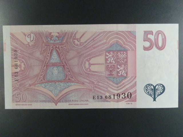 50 Kč 1997 s. E 13, Baj. CZ 17, Pi. 17