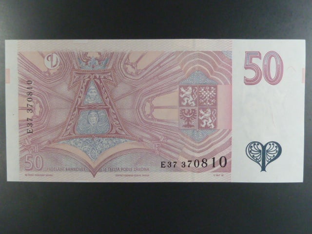 50 Kč 1997 s. E 37, Baj. CZ 17, Pi. 17