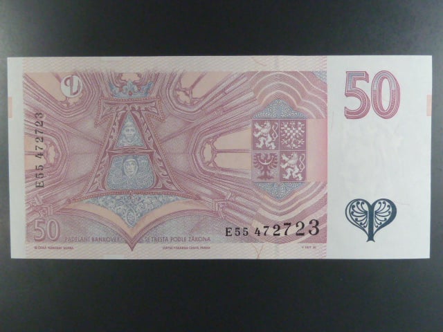 50 Kč 1997 s. E 55, Baj. CZ 17, Pi. 17
