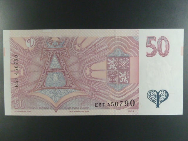 50 Kč 1997 s. E 57, Baj. CZ 17, Pi. 17