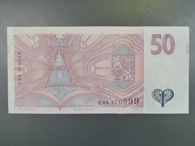 50 Kč 1997 s. E 64, Baj. CZ 17, Pi. 17