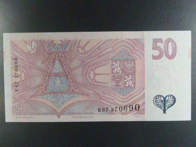 50 Kč 1997 s. E 67, Baj. CZ 17, Pi. 17