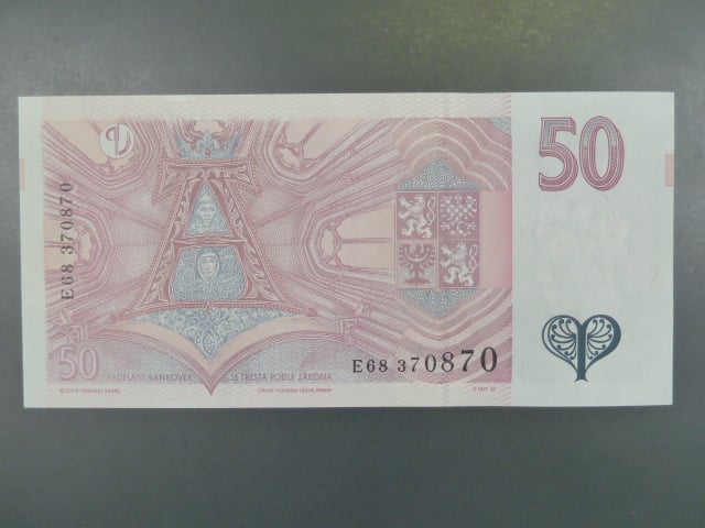 50 Kč 1997 s. E 68, Baj. CZ 17, Pi. 17