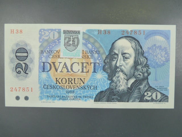20 Sk 1988 s. H 38, kolkovaná, Baj. SK 1, Pi. 15