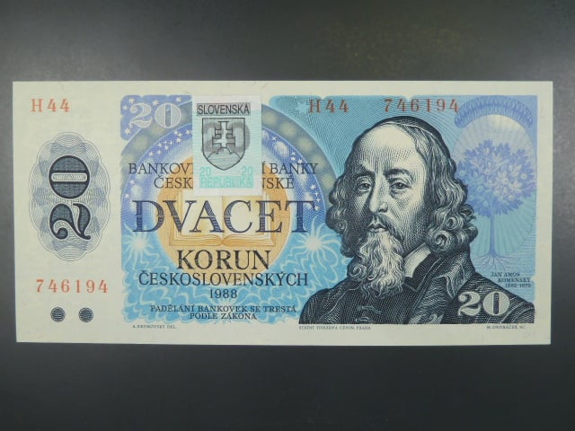 20 Sk 1988 s. H 44, kolkovaná, Baj. SK 1, Pi. 15