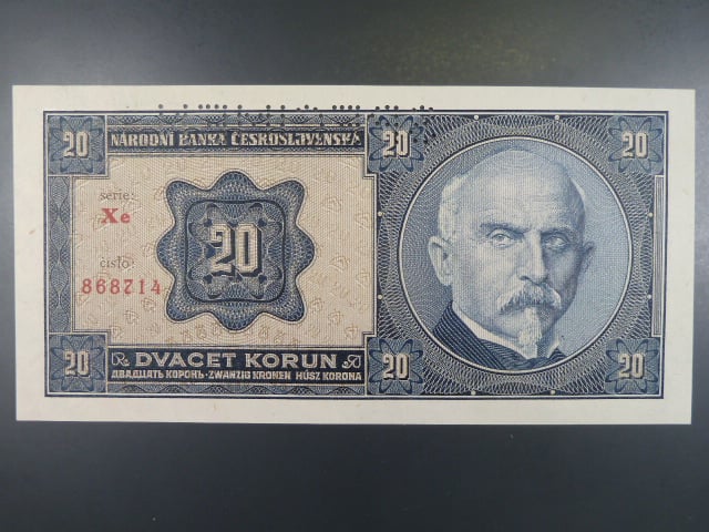 20 Kč 1.10.1926 série Xe, perf. SPECIMEN