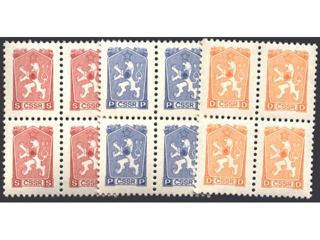 Neupotřebené bankovkové kolky vzoru 1962 ve 4-blocích