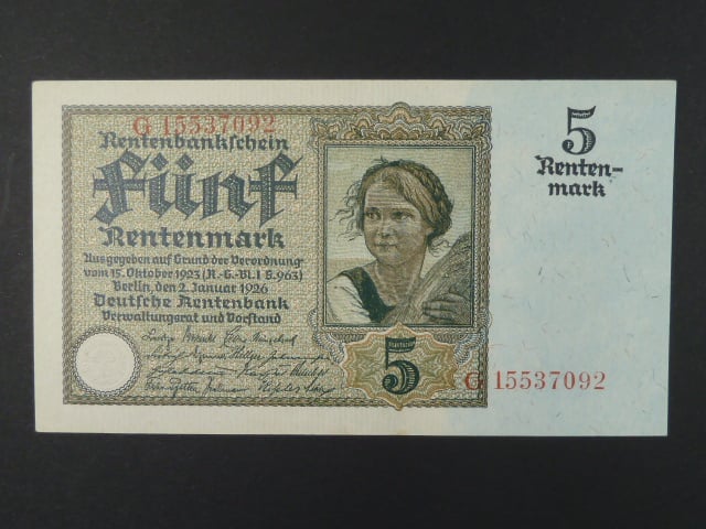 Německo, 5 Rtm 1926 série G, číslovač 8 míst