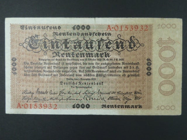 Německo, 1000 Rtm 1923 série A