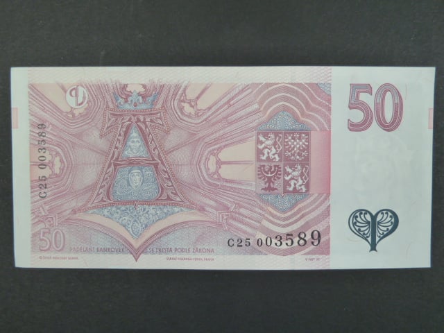 50 Kč 1997 s. C 25, Baj. CZ 17, Pi. 17
