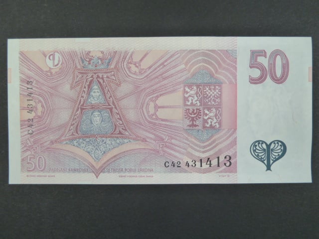 50 Kč 1997 s. C 42, Baj. CZ 17, Pi. 17