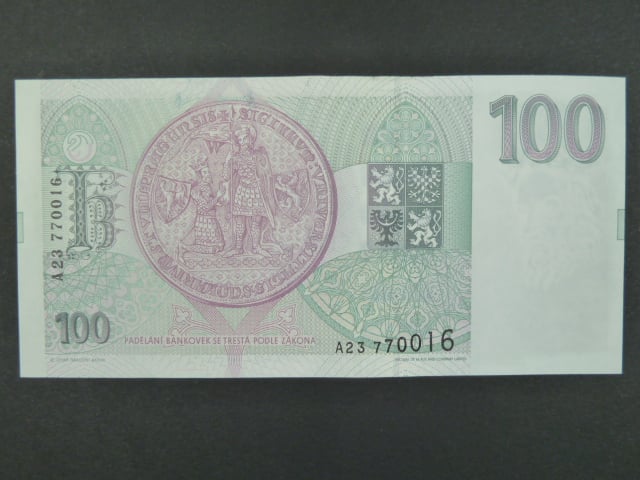 100 Kč 1993 s. A 23, Baj. CZ 5