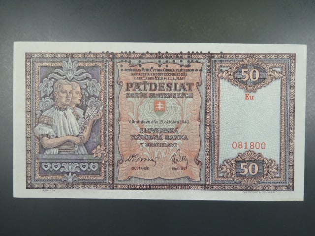 50 Ks 15.10.1940 série Eu, perf. SPECIMEN
