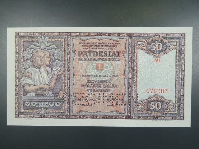 50 Ks 15.10.1940 série Mf, perf. SPECIMEN