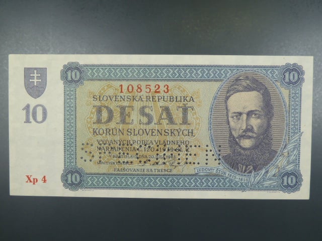 10 Ks 20.7.1943 série Xp 4, perf. SPECIMEN