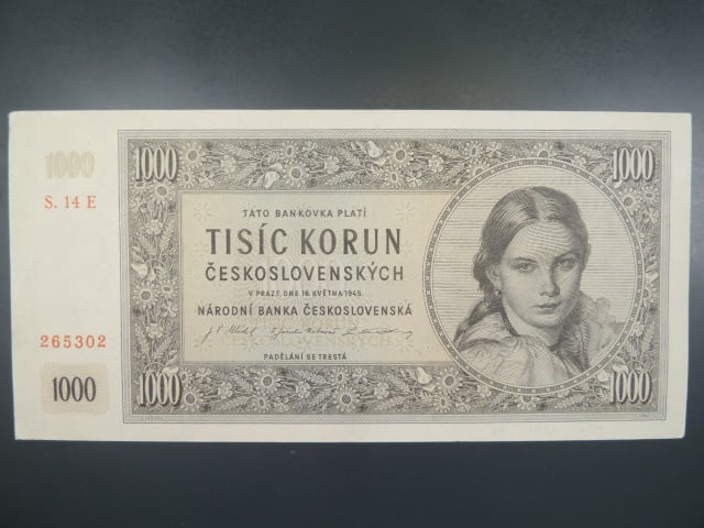 1000 Kčs 16.5.1945 série E 14