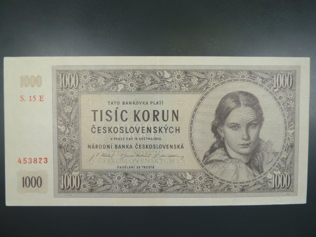 1000 Kčs 16.5.1945 série E 15