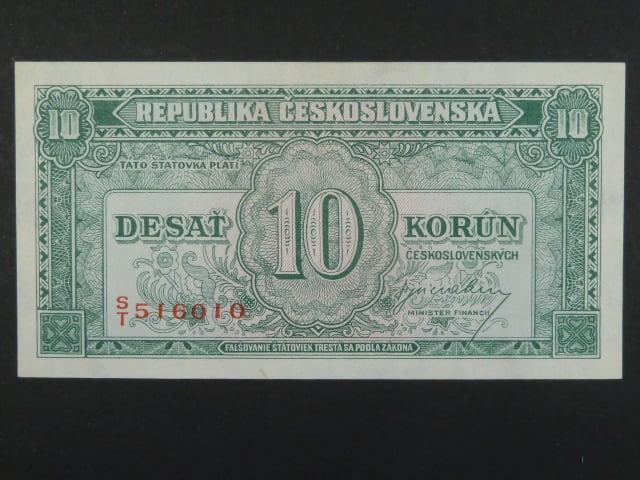 10 Kčs 1945 série S/T