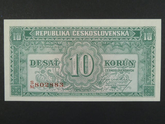10 Kčs 1945 série S/M