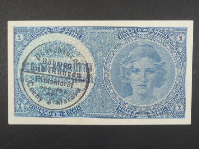 1 K 1938 série A 034, ruční přetisk