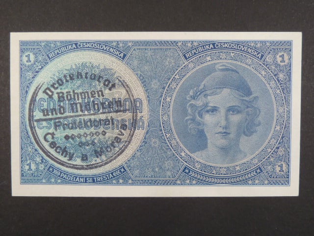 1 K 1938 série A 074, ruční přetisk