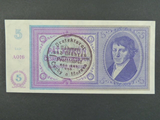 5 K 1938 série A 16, ruční přetisk