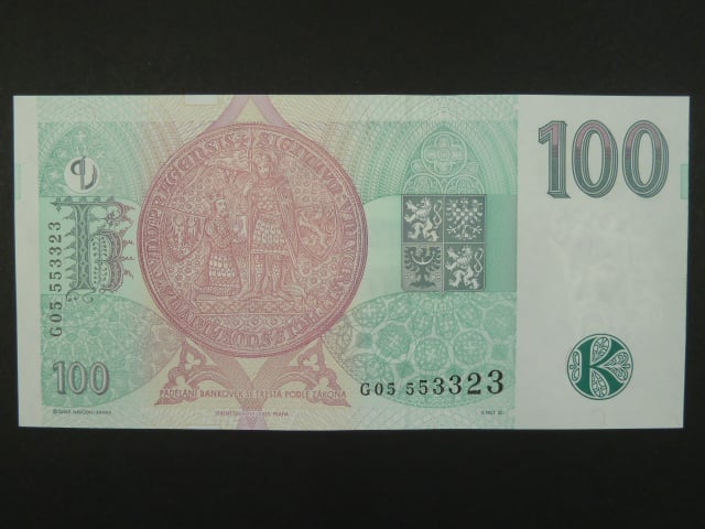 100 Kč 1997 s. G 05, Baj. CZ 18, Pi. 18