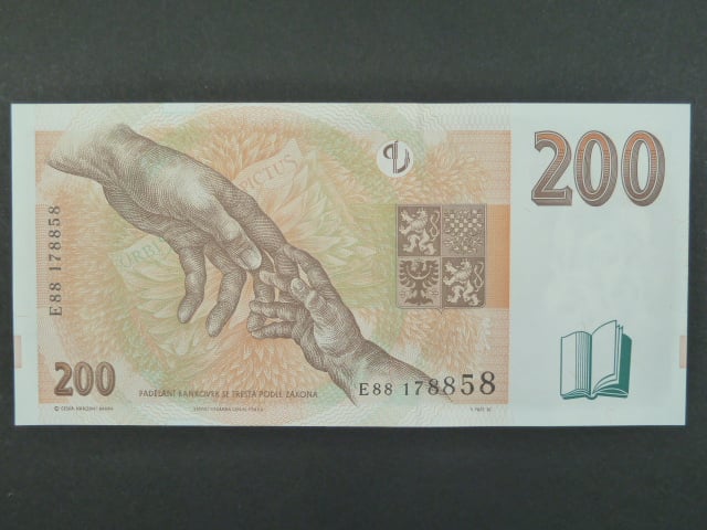 200 Kč 1998 s. E 88, Baj. CZ 20, Pi. 19