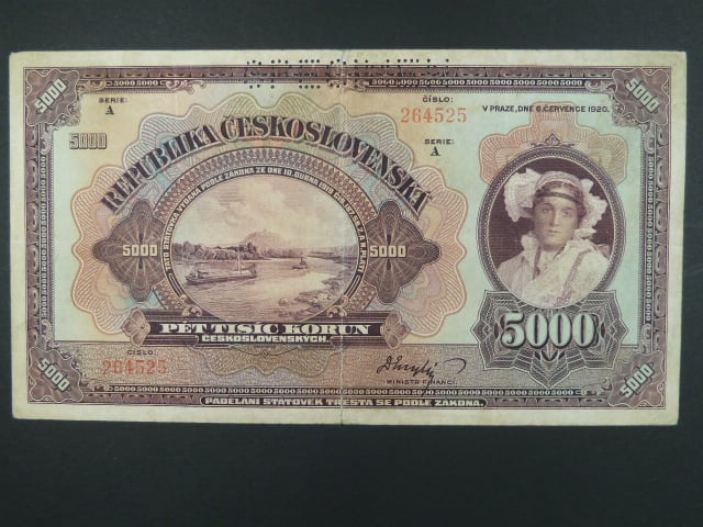 5000 Kč 6.7.1920, s.A, specimen