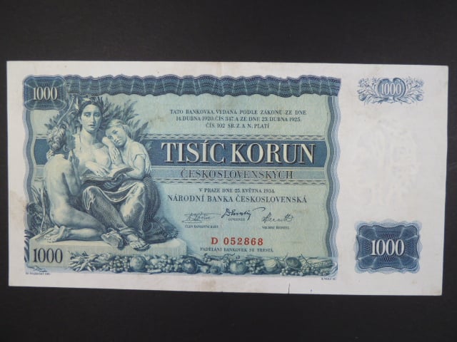 1000 Kč 25.5.1934, série D