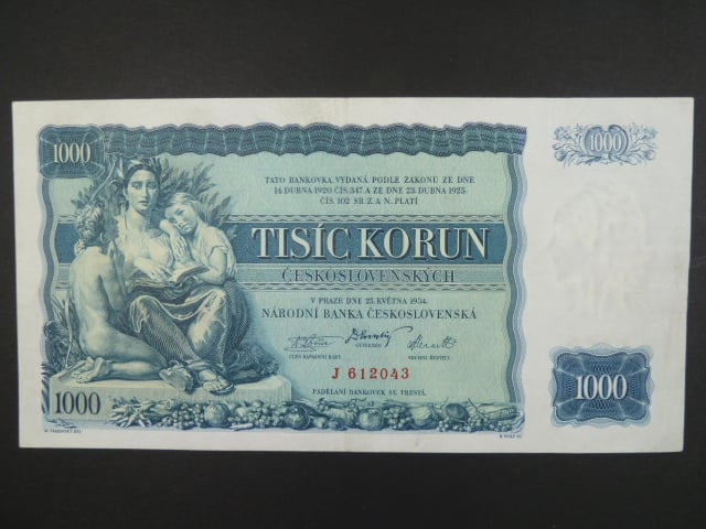 1000 Kč 25.5.1934, série J