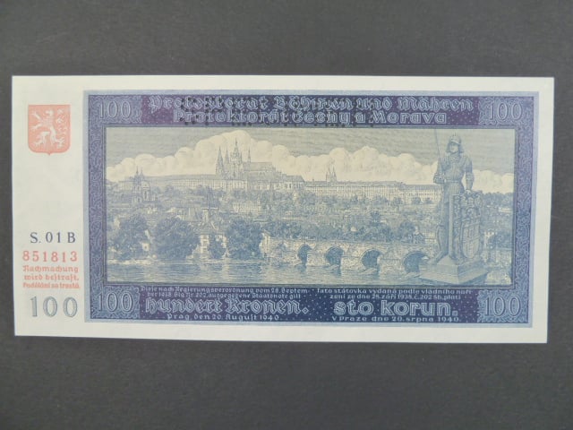 100 K 1940, série B 01 I. vydání, perf. SPECIMEN