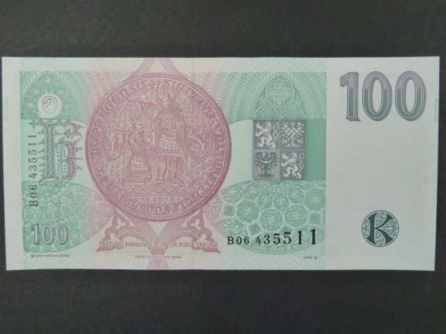 100 Kč 1995 s. B 06, chybotisk "bez průsvitky", Baj. CZ 12