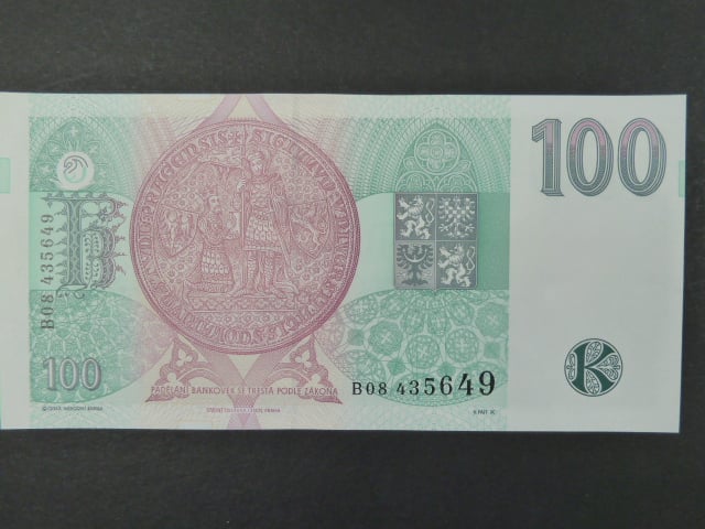 100 Kč 1995 s. B 08, chybotisk "bez průsvitky", Baj. CZ 12