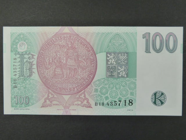 100 Kč 1995 s. B 10, chybotisk "bez průsvitky", Baj. CZ 12